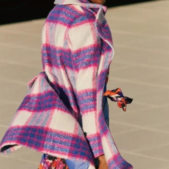 HALOGEN Brushed Wool Plaid Coat US Size S - Picture 3 of 12